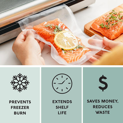 Vacuum Seal Rolls, Vac Seal Bags for Food Storage, Meal Saver Freezer Vacuum Sealer Bags, Sous Vide Bags Vacuum Sealer, Non-Bpa Vacuum Sealer Bags, 8 Inches by 50 Feet, Pack of 2